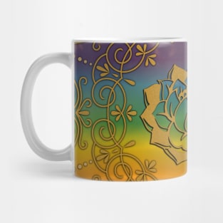 Rainbow Mandala with Lotus Flower Mug